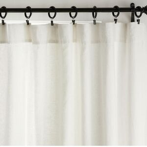 Pottery Barn Belgian Linen Lined Curtain Ivory 100" X 96"